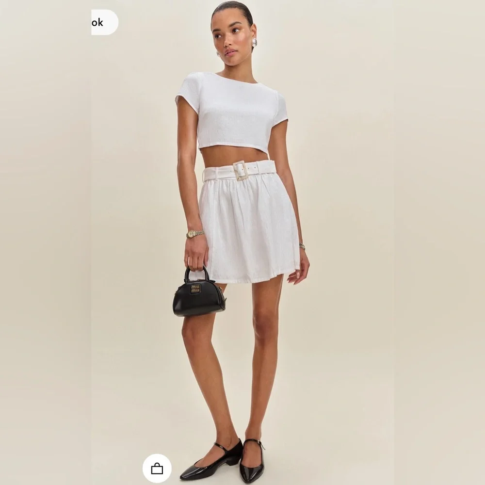 Reformation Niki Belted Linen Two Piece set size small/4